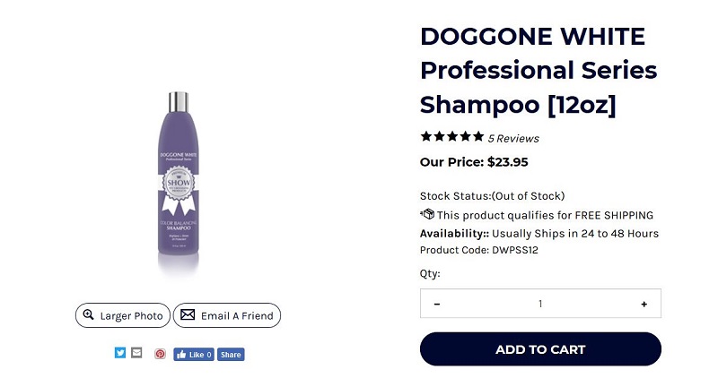 Purchase Doggone White Professional Dog Whitening Shampoo